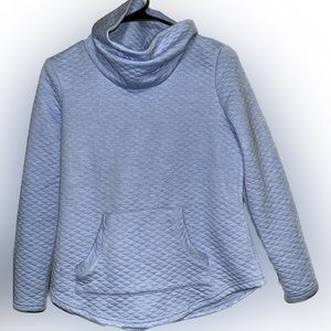 *NEW* KOLHS Ivory & Blue Tusk CRAFT & BARROW Cowl Turtleneck Petite Sweaters